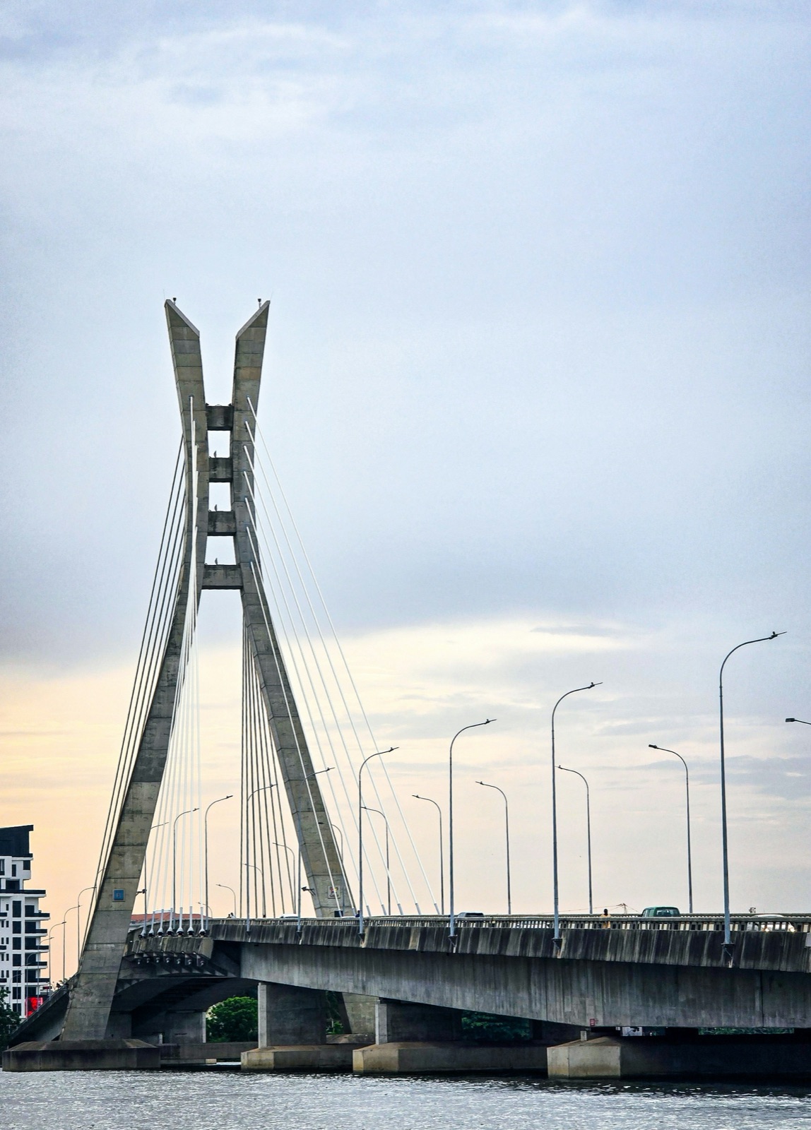 Lekki-Ikoyi Link Bridge at dusk, Lagos